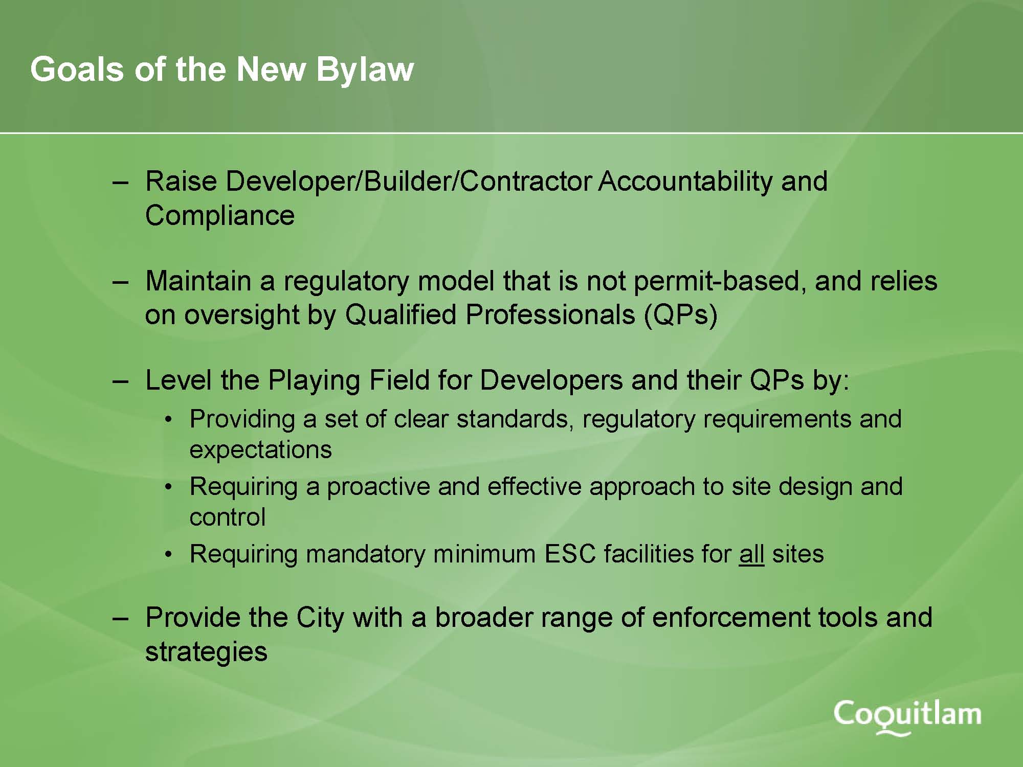 ESC_goals of new Coquitlam bylaw