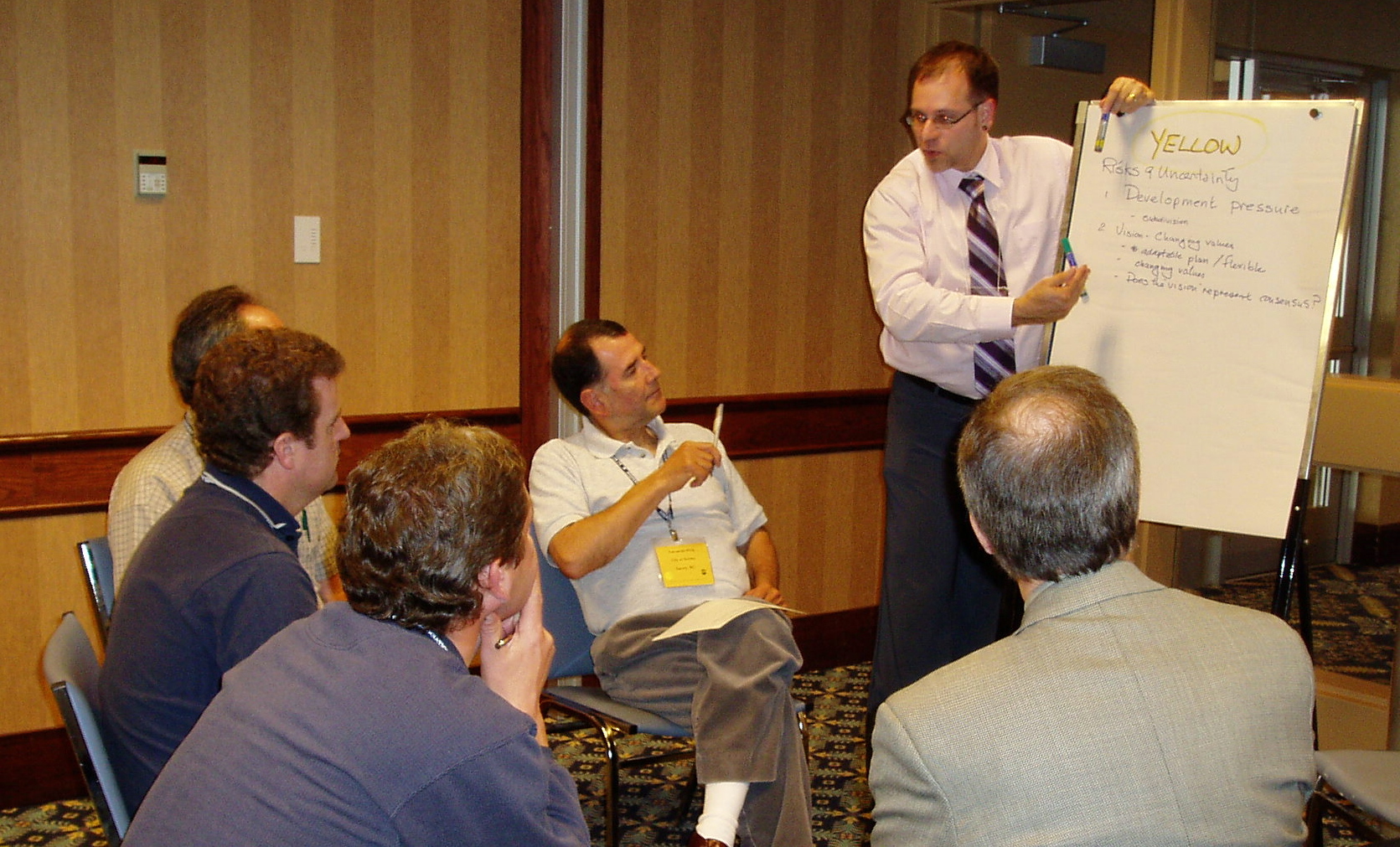 Robert Hicks leading a breakout group at the 2005 Achieving Water Balance Workshop