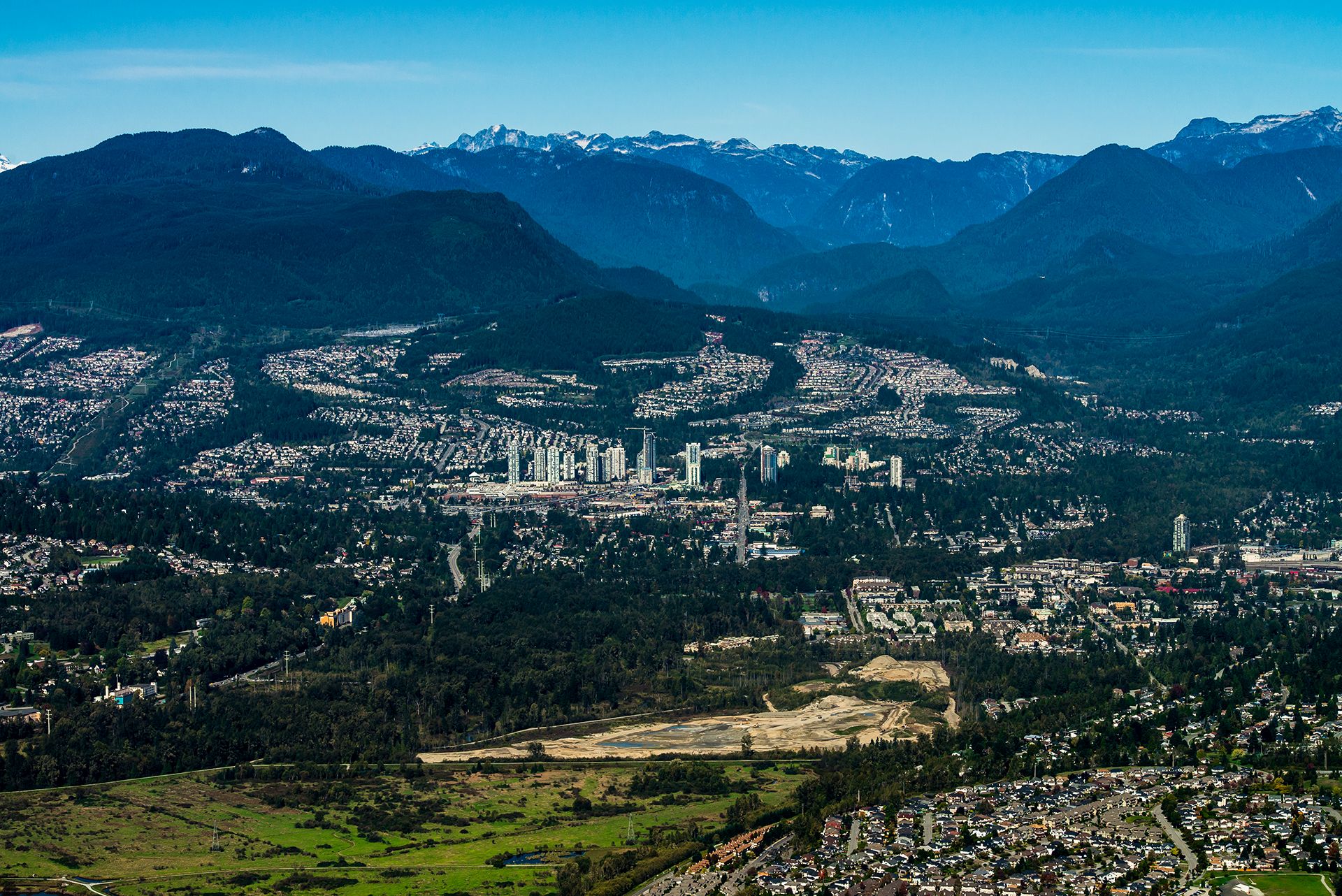 aerial view of the Coquitlam River Watershed