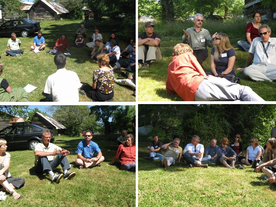 Group discussions held outdoors at the Seminar #3 in the Cowichan Valley Learning Lunch Seminar Series